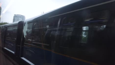 Landscape-view-from-inside-the-sky-train-while-moving-in-Vancouver-City-Center,Canada-with-view-of-the-city-scape-outside-in-summer-day-time