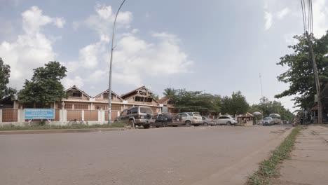 Timelapse-on-the-Side-of-the-Road-next-to-the-Hospital