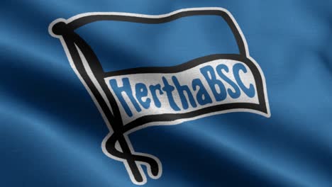 Bucle-Animado-De-Primer-Plano-Azul-4k-De-Una-Bandera-Ondeante-Del-Equipo-De-Fútbol-De-La-Bundesliga-Herta-Bsc