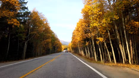 Follaje-De-Otoño-Pov-Conduciendo-En-Las-Montañas-Rocosas-De-Colorado