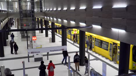 Entering-The-New-Modern-Train-Station-Rotes-Rathaus-In-Berlin