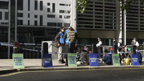 Animal-Rebellion-Protestors-Outside-Home-Office-With-Police-Cordon-On-Tuesday-26-October-2021