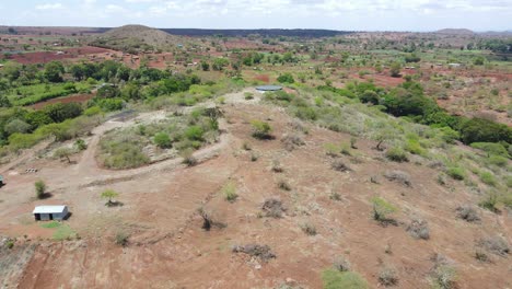 Drone-Mavic-Air-2-flying-over-the-hill-in-the-Africa-savanna-desert-zone