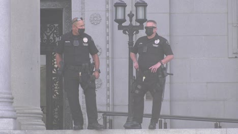 police-officers-holding-line-at-city-hall