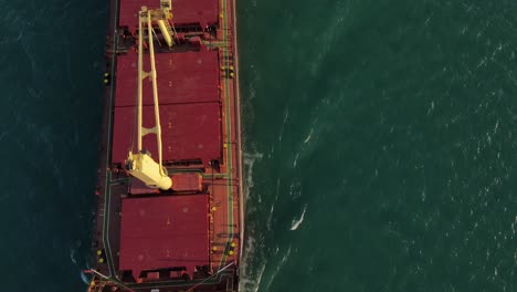 Close-Overhead-shot-of-a-Freighter-passing-on-Detroit-River-near-Wyandotte-Michigan