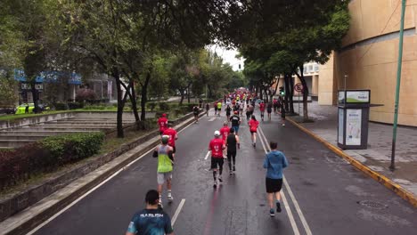 Vista-De-Drones-De-Una-Calle-Llena-De-Corredores-Durante-El-Maratón-De-La-Ciudad-De-México-2022