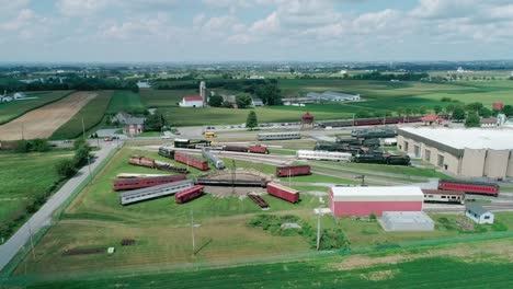 Pennsylvania-Railroad-Museum-Aus-Der-Sicht-Einer-Drohne