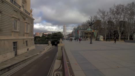 Carrousel,-Mery-go-round-In-Plaza-De-Oriente,-Palacio-Real