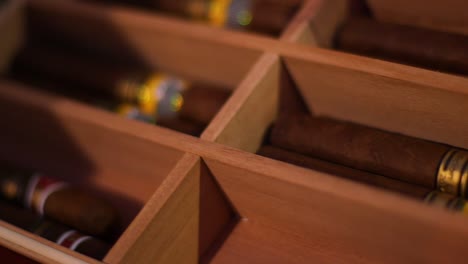 Abriendo-Un-Humidor-Bellamente-Diseñado-Con-Una-Puerta-De-Vidrio-Y-Cigarros-Adentro