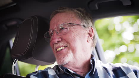 Grandfather-talking-to-his-grandchildren-in-the-backseat-of-his-car