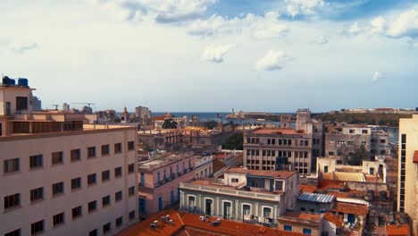 View-of-the-Morro-fort-and-castle-at-Havana,-Cuba-and-view-of-the-ocean