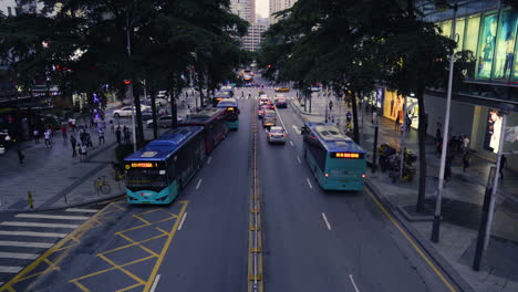 Busy-Street-near-Shopping-Mall.-Shenzhen,-China.-Timelapse