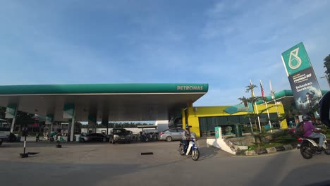 Petronas-petrol-station-during-daytime-in-Malaysia