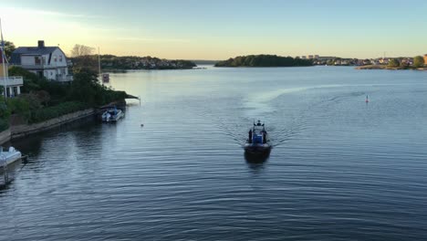 A-Swedish-Coast-Guard-speed-rubber-boat-with-the-officers-patrolling-the-seas-of-Karlskrona-in-Sweden