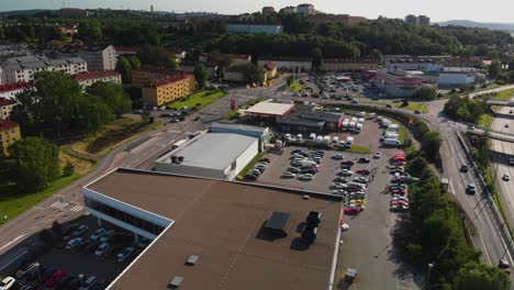 Aerial-view-over-Munkeback-located-in-Gothenburg,-Sweden