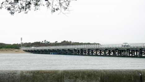 Vehicles-crossing-the-Barwon-Heads-Bridge,-Victoria-Australia