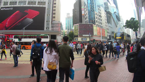 Hong-Kong-China,-circa-:-timelapse-walking-or-moving-around-causeway-bay-area-in-Hong-Kong-city