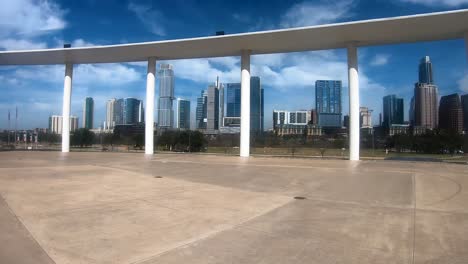 A-Long-Center-view-of-the-Austin-Texas-Skyline,-Spring-2019-Seg-1-of-3