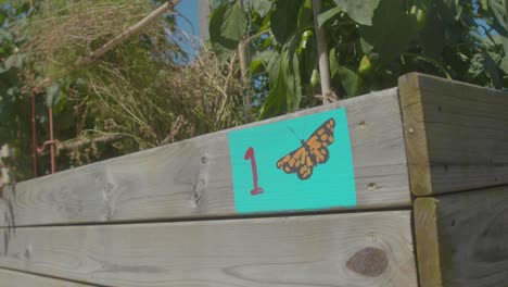 Cartel-De-Jardín-De-Mariposas-Pintado-A-Mano