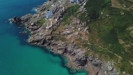 Minack-Theater-Freilichttheater-Auf-Der-Klippe-Von-Porthcurno,-Luftaufnahme