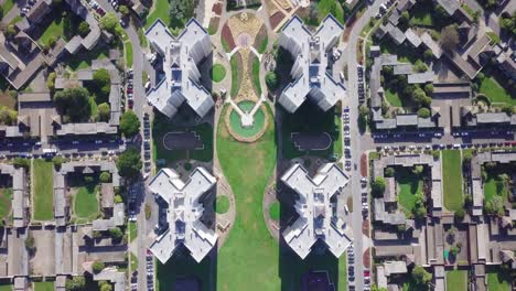 Park-Merced-Quad-Towers-In-Der-Nähe-Des-Lake-Merced.-Luftaufnahme-Von-Oben