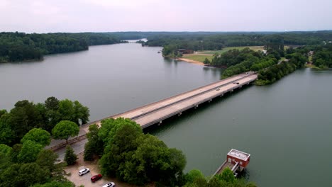 Clemson-University,-Lake-Hartwell-Bordering-Campus-Aerial