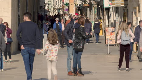 People-in-front-of-Burgos-Cathedral,-UNESCO-World-Heritage-Site,-Burgos,-Spain