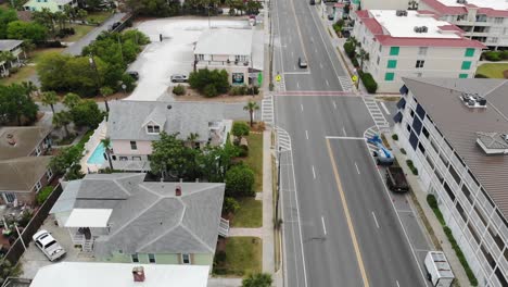 Casas-Adosadas-En-La-Playa-Condominios-En-La-Azotea-Isla-Tybee-Georgia-Drone-Aéreo