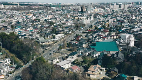 Vista-Aérea-De-La-Ciudad-De-Hajima-En-Tokio-Japón