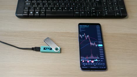 Menü-Für-Den-Austausch-Von-Kryptowährungen-Im-Ledger-Nano-Mit-Dem-Tradingview-Smartphone