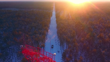 Transmission-tower-aerial-landscape.-High-voltage-electricity-pylon