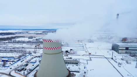 Thermal-energy.-Industrial-smoking-chimney-in-thermal-power-plant