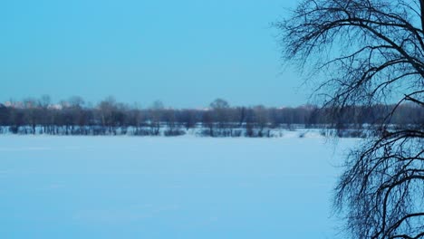 Panoramic-view-of-winter-nature.-Snowy-scene-in-winter-park