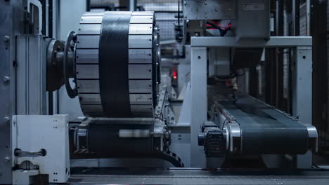 Technological-tyre-stamping-automat-in-automated-manufacture-with-conveyor