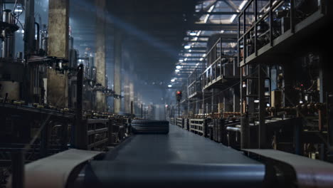 Arbeitsprozess-Der-Reifenfabrik-Mit-Technologischer-Fertigungsförderlinie