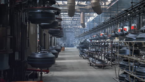 Proceso-De-Trabajo-Automatizado-De-La-Instalación-Transportadora-De-Producción-De-Neumáticos-En-Una-Planta-Moderna