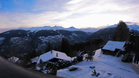 Breathtaking-sunrise-in-winter-in-les-Collons-Thyon-2000-Wallis-Switzerland-Europe