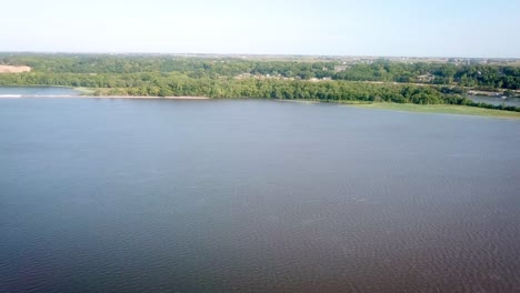 Aerial-panoramic-view-the-Mississippi-River,-Smiths-Island-and-Lock-and-Dam-14