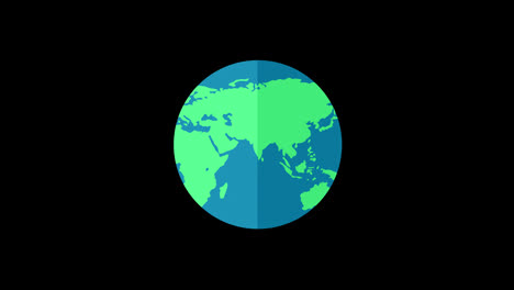 Nahtlose-Schleifenanimation-Des-Rotierenden-Globus,-Animationsvideo-Des-Planeten-Erde,-Transparenter-Hintergrund-Mit-Alphakanal