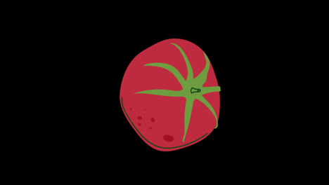 Tomatensymbol-Loop-Animationsvideo,-Transparenter-Hintergrund-Mit-Alphakanal