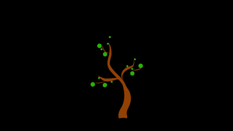 Planta-árbol-Hojas-Volando-Icono-Bucle-Animación-Vídeo-Fondo-Transparente-Con-Canal-Alfa