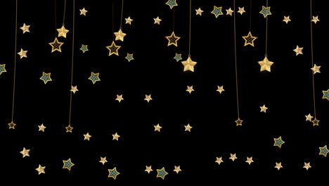 golden-stars-hanging-and-rotating-icon-loop-Animation-video-transparent-background-with-alpha-channel