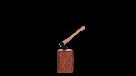 axe-splitting-wood-loop-Animation-video-transparent-background-with-alpha-channel
