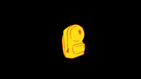 Schultaschen-Symbol-Loop-Animationsvideo,-Transparenter-Hintergrund-Mit-Alphakanal