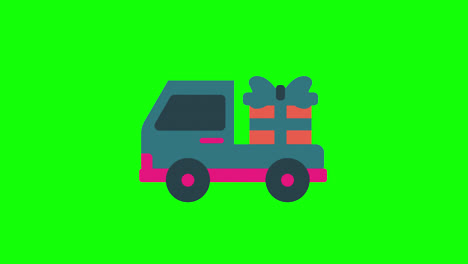 cargo-carrying-car-icon-Animation.-Vehicle-loop-animation-with-alpha-channel,-green-screen.