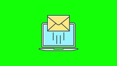 Animation-Des-E-Mail-Symbols.-E-Mail-Umschlagschleifenanimation-Mit-Alphakanal,-Grüner-Bildschirm.