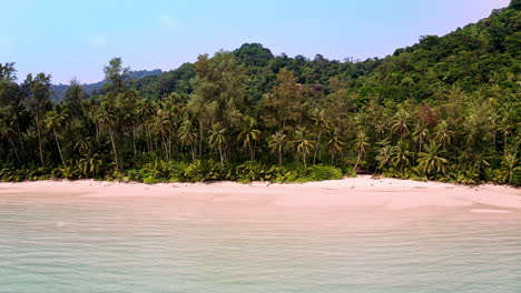 Tropisches-Meeresstrandparadies-Mit-Palmendschungel-Und-Türkisfarbenem-Wasser