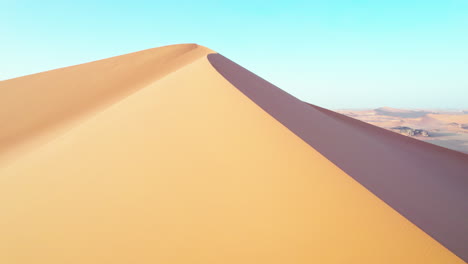 Big-Sand-Dunes-In-Desert,-Djanet,-Algeria---aerial-shot