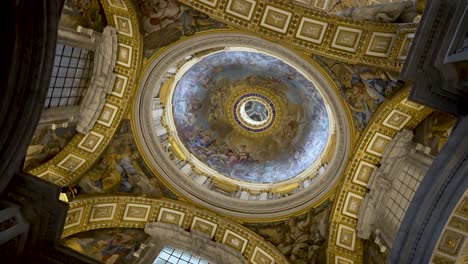 Looking-Up-At-St-Peter's-Basilica-Dome-Ceiling