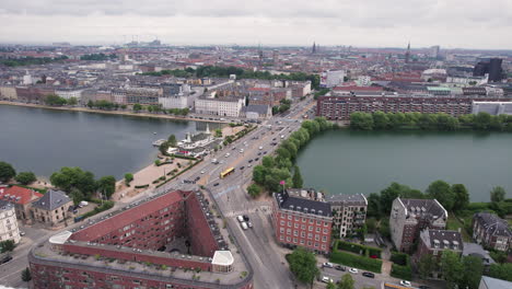 The-Lakes-seen-from-above-with-Søpavillonen,-HC-Andersens-Boulevard,-and-Forum-nearby